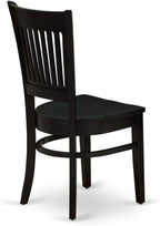 East West Furniture AMVA3-BLK-W 3 Piece Dining Table Set for Small Spaces Contains a Round Kitchen Table with Pedestal and 2 Dining Chairs, 36x36 Inch, Black