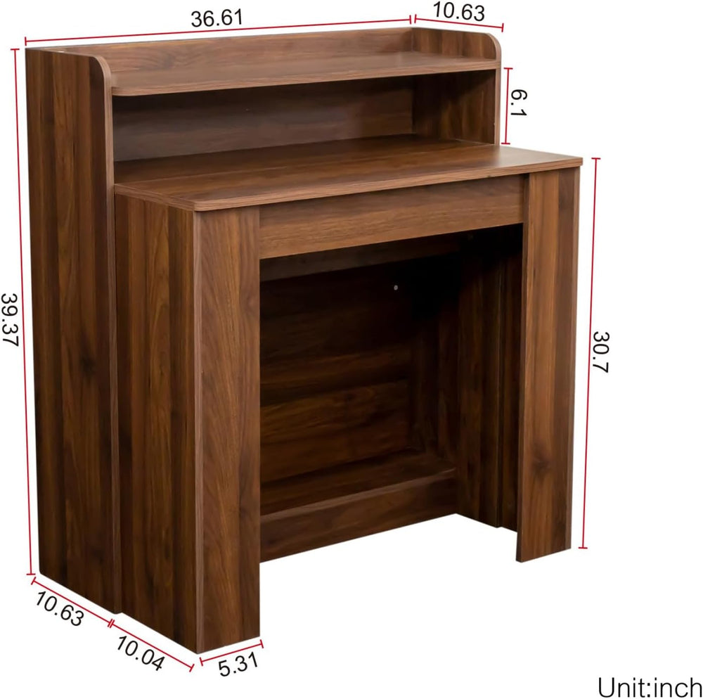 KEIKI 30”-99”L Extendable Foldable Dining Room Table with Storage for 1-10 Pe...