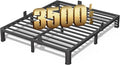 FUIOBYVV 6 Inch Queen Bed Frame with Rounded Corner and Headboard Hole Mattress Retainers 3500 LBS Metal Heavy Duty Steel Slats Support No Box Spring Needed Platform Noise Free Easy Assembly