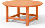 WestinTrends Malibu Low Outdoor HDPE Round Patio Coffee Table, Orange