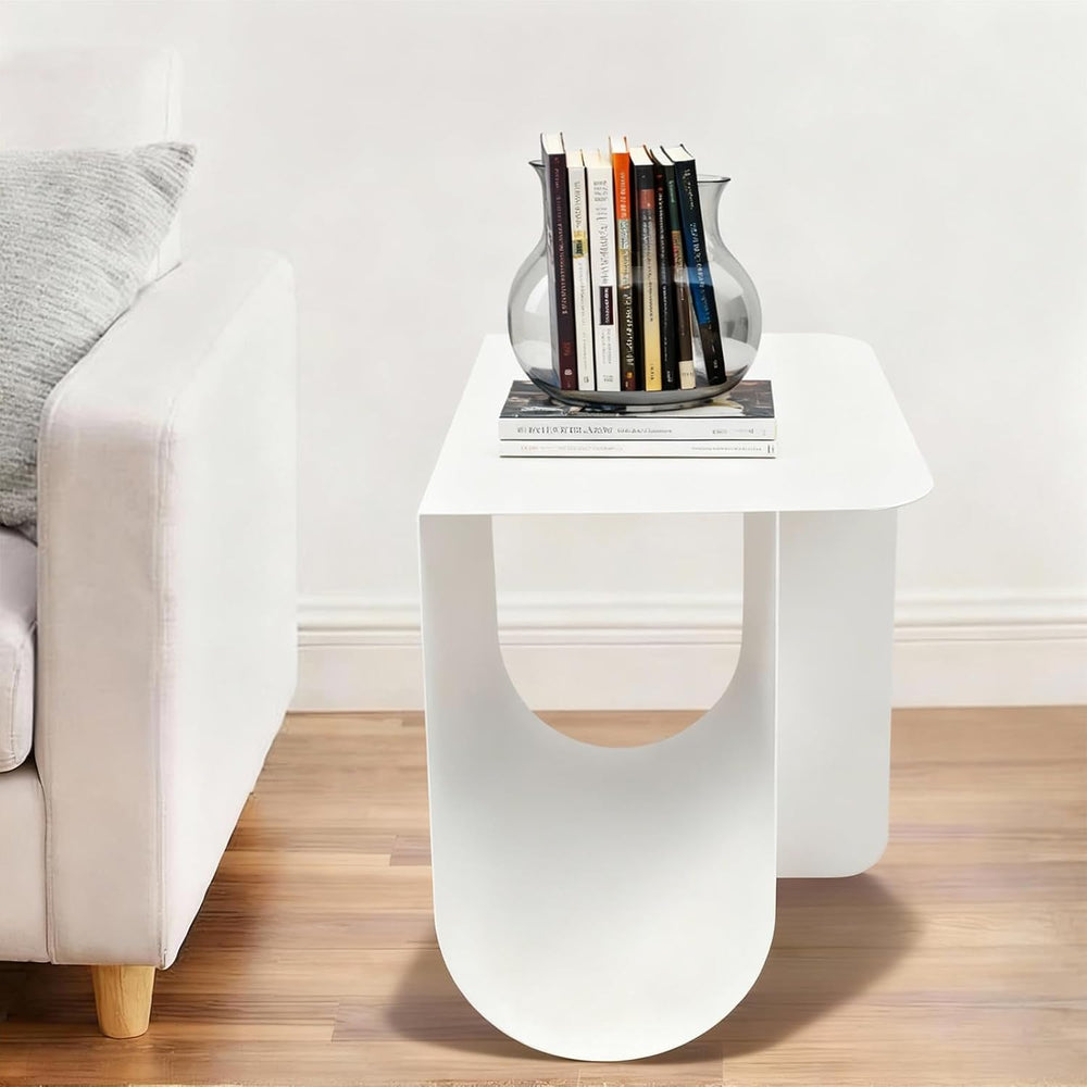 T-Shaped Metal End Table, Modern Side Table Accent Tables for Living Room, Be...
