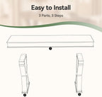 Solid Wood Console Table 63 Inch, Farmhouse Entryway Table with X-Shaped Legs, Narrow Sofa Table Behind Couch for Living Room, Hallway, Foyer, Sturdy & Easy Assembly