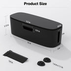 Cable Management Box - Large Cord Organizer Box to Hide Power Strip & Under Desk, TV Computer Wires Cable Organizer Box with Baby Proofs, Desk Cord Organizer for Home/Office - Black