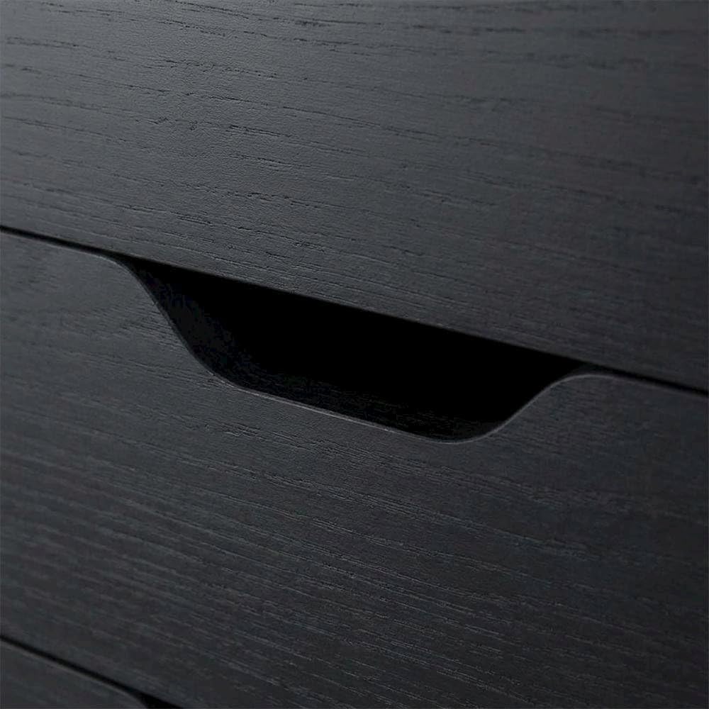 Furnifact Black Tall Mobile Storage Cabinet with Bins and Drawers, Rolling Or...