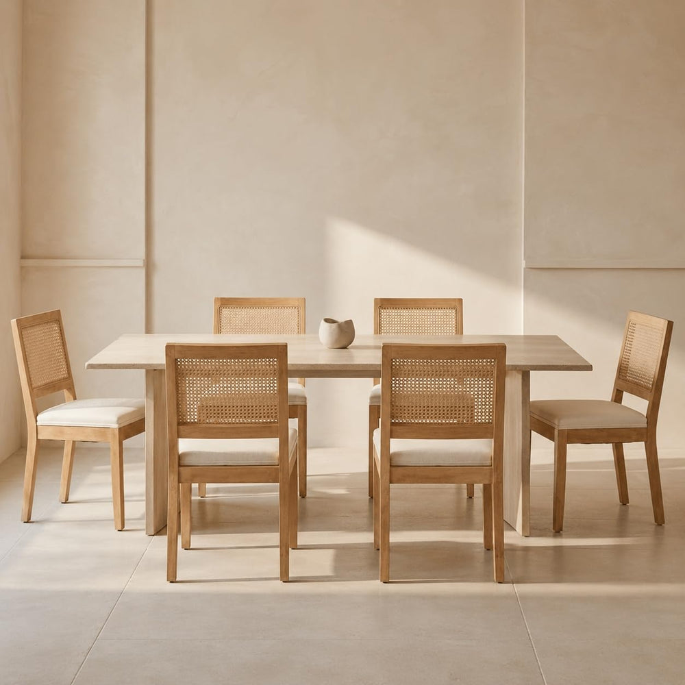 French Country Dining Chairs Set of 6, Beige Modern Kitchen & Dining Room...