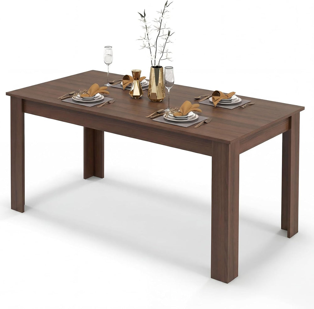 COSTWAY Dining Table for 4-6 People, 63” Rectangular Dining Room Table, Farmh...