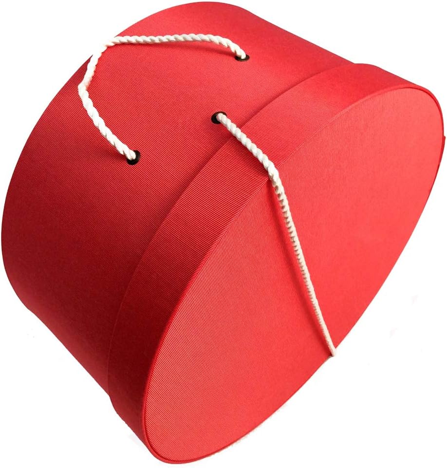 Sarah's Hat Boxes Classic Coral Hat Box – 14.75" x 7.5" (Dia. x Ht.) Handmade in USA – Odorless Non-Toxic Adhesive, Cording Handle – Premium Storage for Hats & Accessories