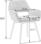 Desk Chair No Wheels Vanity Chair Comfy Accent Chair for Living Dining Room Bedroom Home Office Mid Century Modern Upholstered Armchair Sofa (Wool Light Khaki, 1)