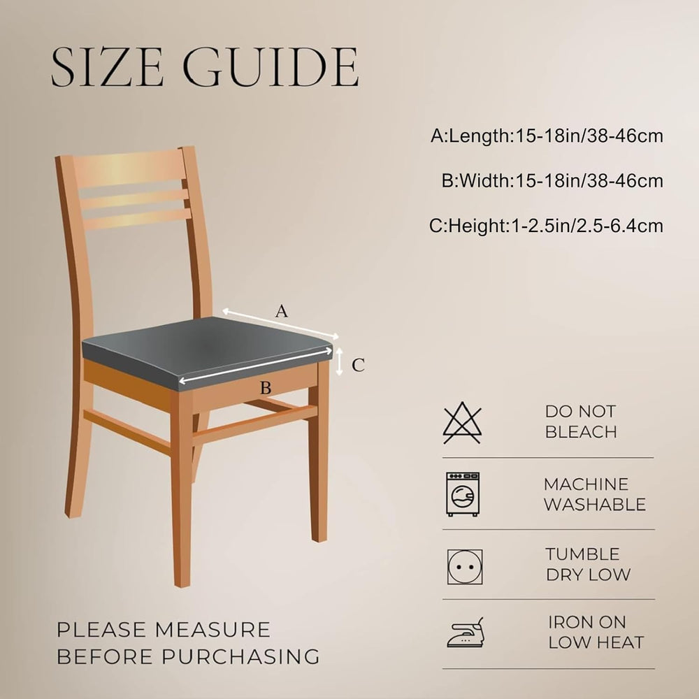 Waterproof PU Leather Seat Covers for Dining Chairs, 6 Pack Stretch Dining Ro...