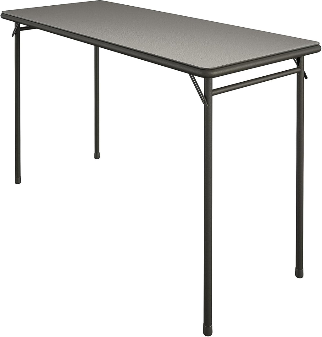 COSCO 20" x 48" Vinyl Top Folding Table, Black