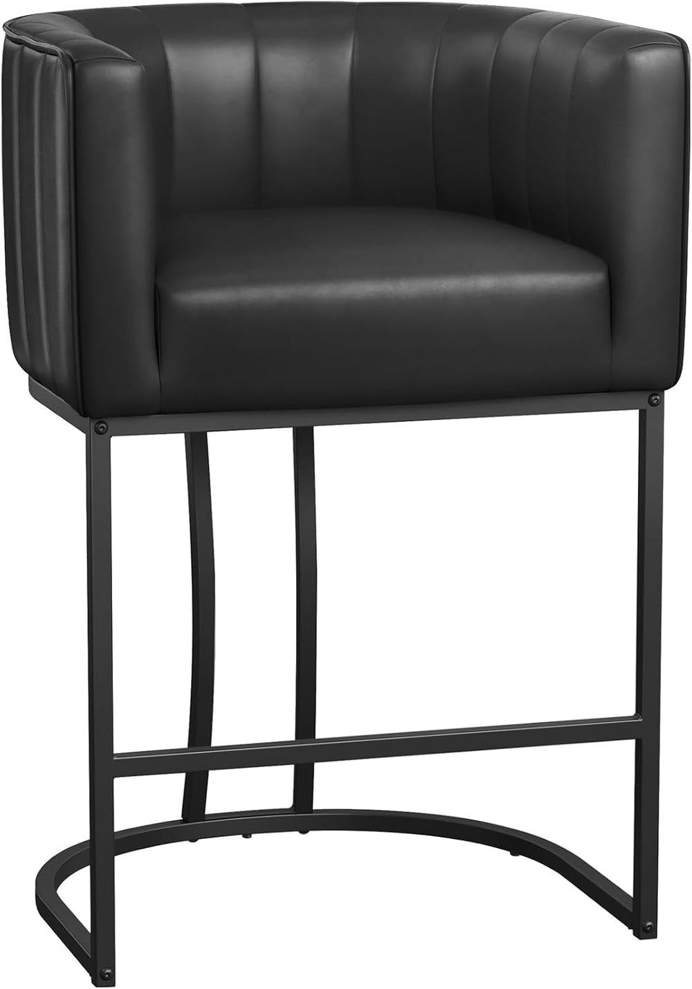 LUE BONA 26.4" H Counter Height Bar Stools Set of 2, Modern Barrel Count...