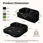 70" Convertible Sofa Bed, Chenille Boneless Comfortable Sleeper Futon | Sleeper Sofa Cloud Couch with 4 Pillows, Soft Love Seat Living Room, Bedroom, Small Spaces, No Assembly