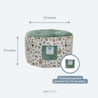 GooseWaddle Soft and Comfortable Kids Ottoman Toddler Pouf Seating for Your Little One's Playroom or Nursery (Cedar Sage)