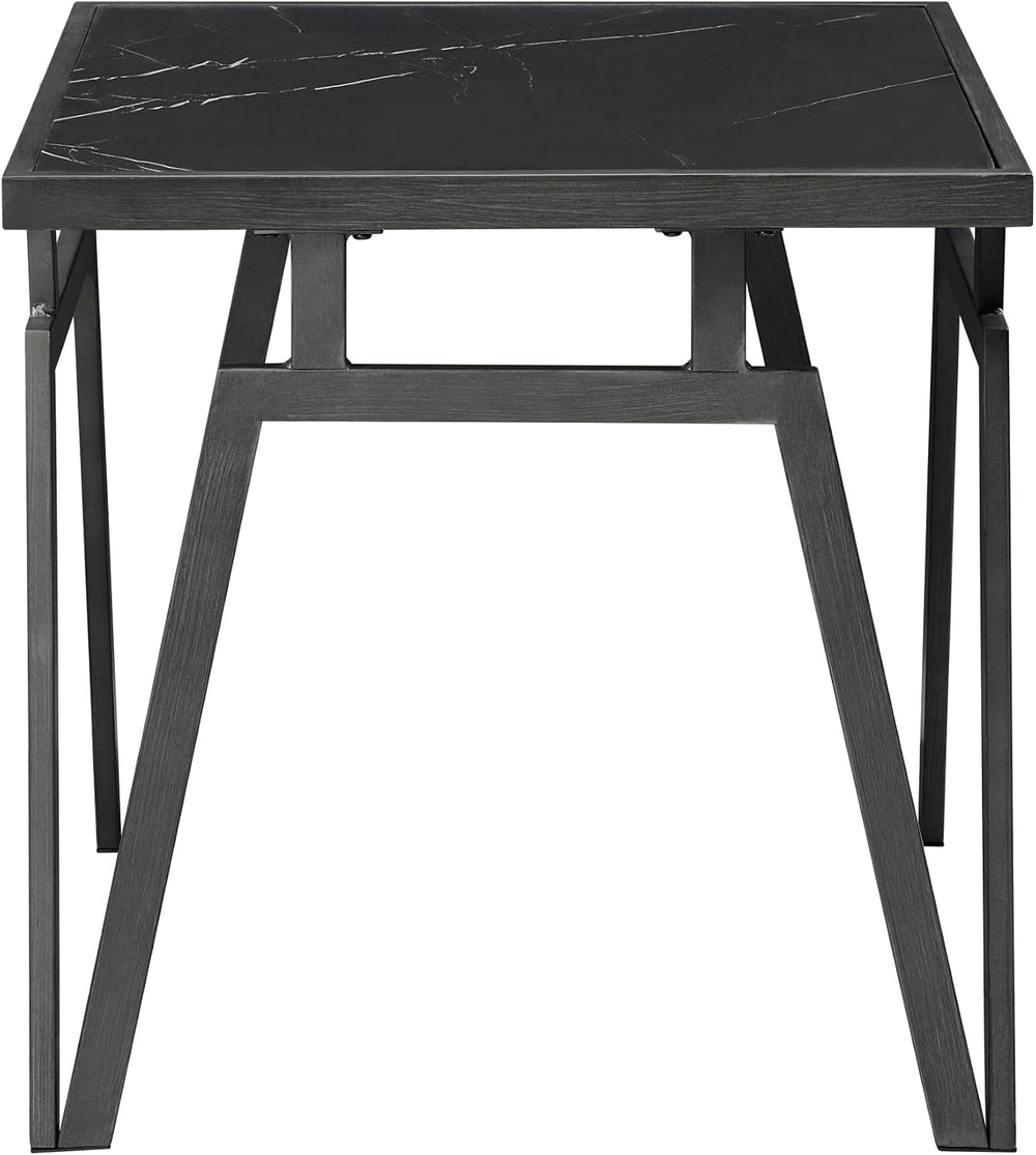 Modern Black 3pc Occasional Table Set with Sintered Stone Tops | Includes 1 c...