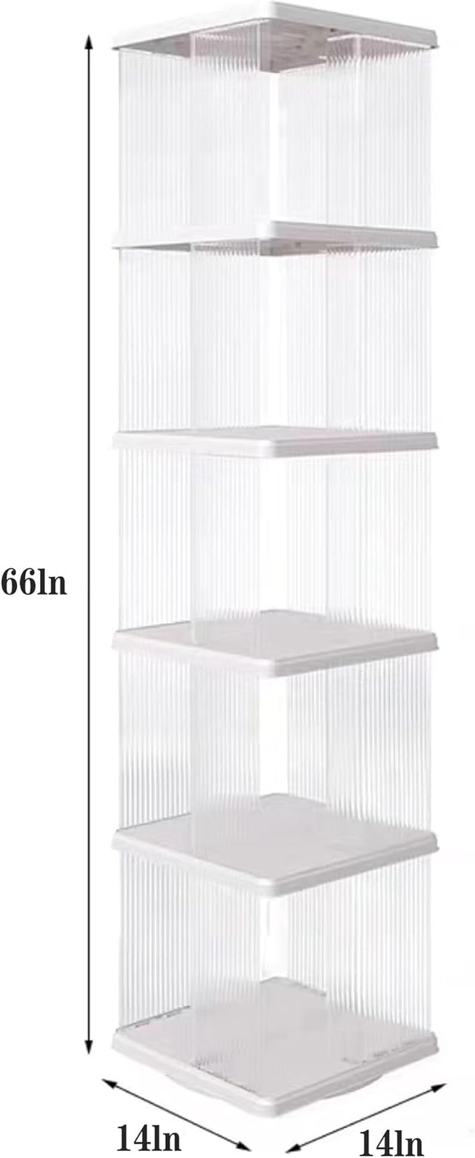 Rotating Bookshelf Tower, 360-Degree rotating bookshelves , Small-Space Corner Spinning Bookshelf , Revolving Bookcase Suitable for Bedrooms, Living Rooms, Studies and Offices (Rectangular，White）