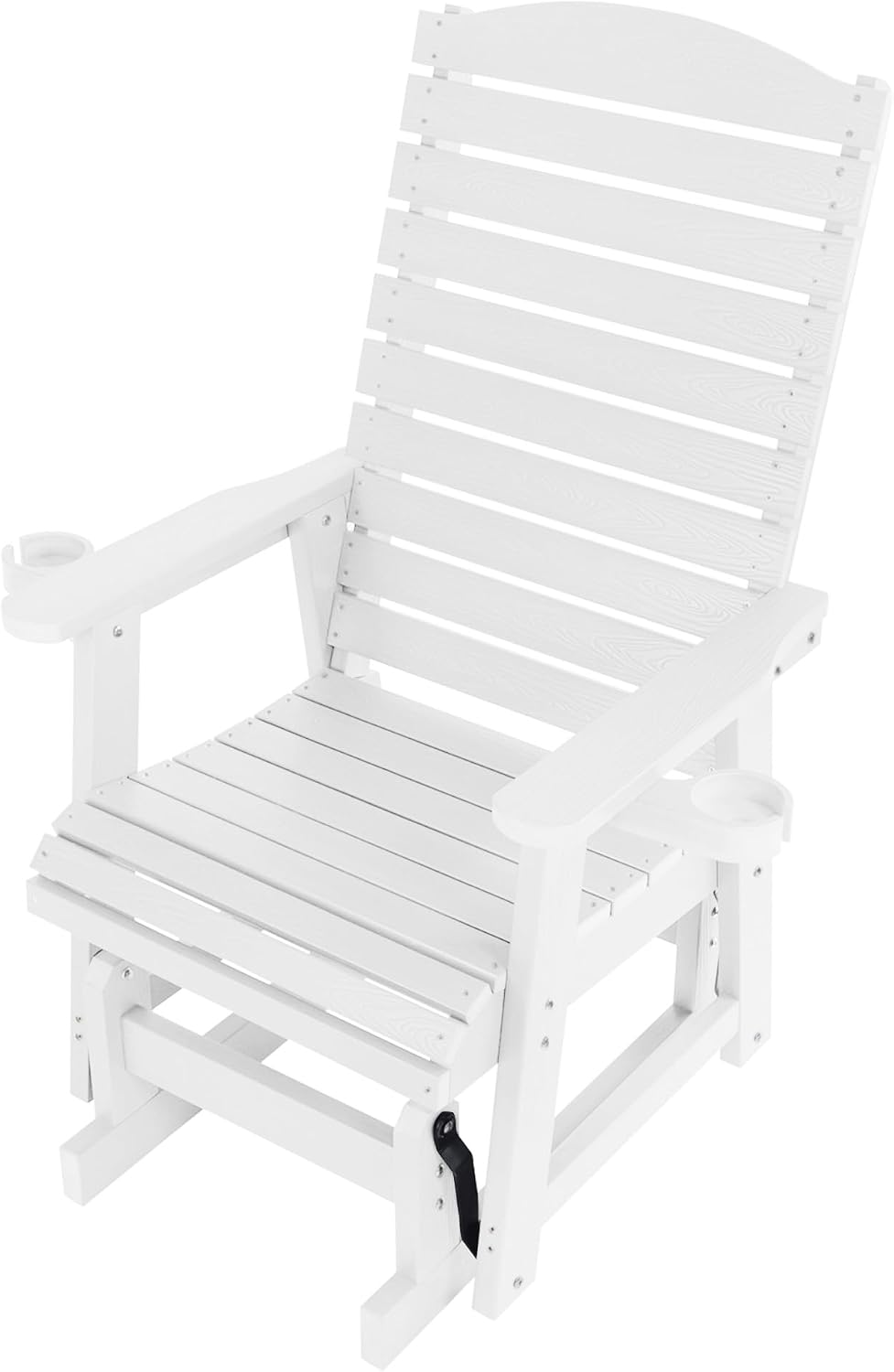 Poly Lumber Patio Glider with Cup Holders, High Backrest and Deep Contoured S...