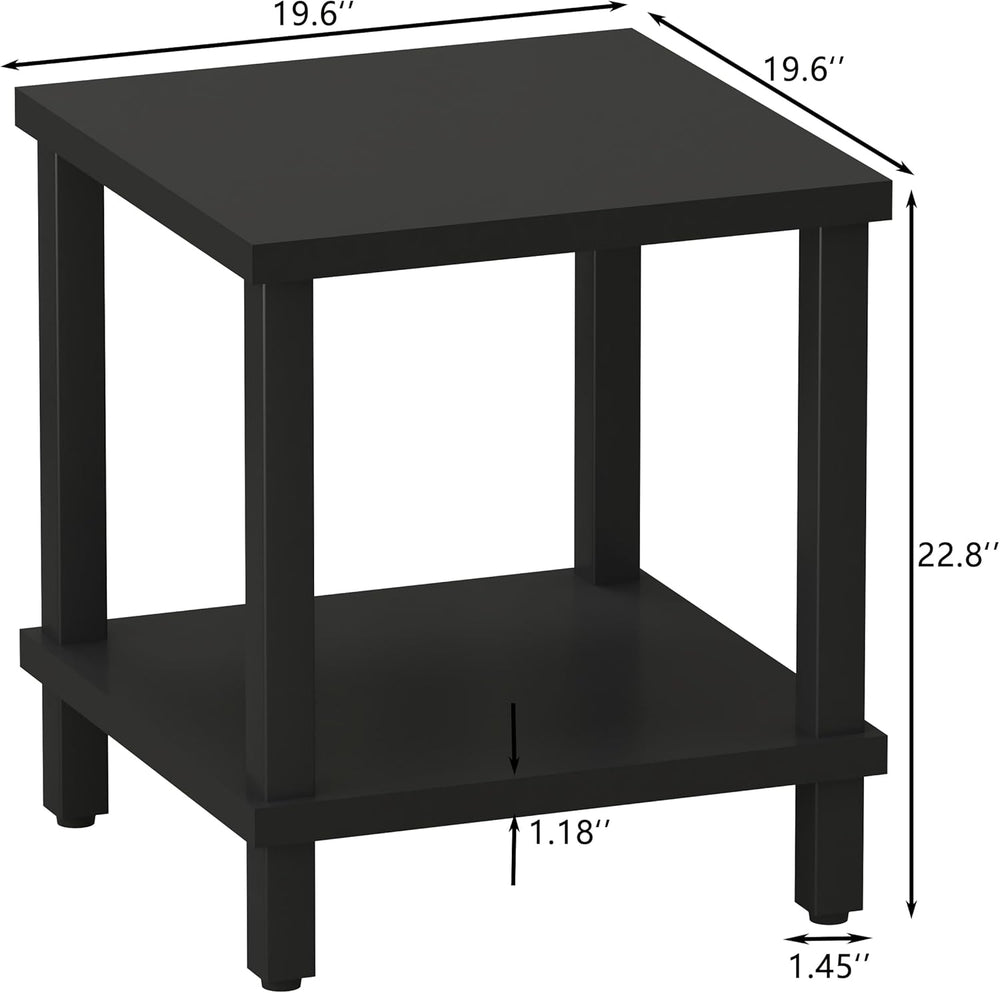 MMEOLUOOK Large End Table Square Side Table Modern Sofa Table 20 Inch Industr...