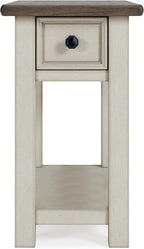 Signature Design by Ashley Bolanburg Farmhouse Chair Side End Table, Light Brown & Whitewash