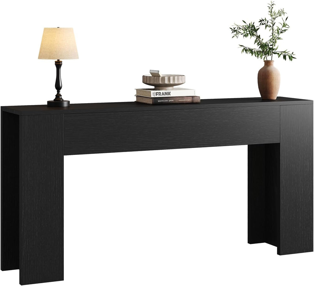 UNIQUITE 63-Inch Long Console Table with RGB LED Lights, Extra Wide and Thick...