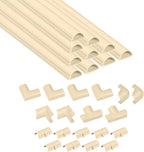 D-Line 157in Cord Cover Kit, Self-Adhesive Wire Hiders, Paintable Cable Raceway to Hide Wires on Wall, Electrical Cable Management - 10x 15.7 Lengths & 19 Accessories - 1.18" (W) x 0.59" (H) - Beige