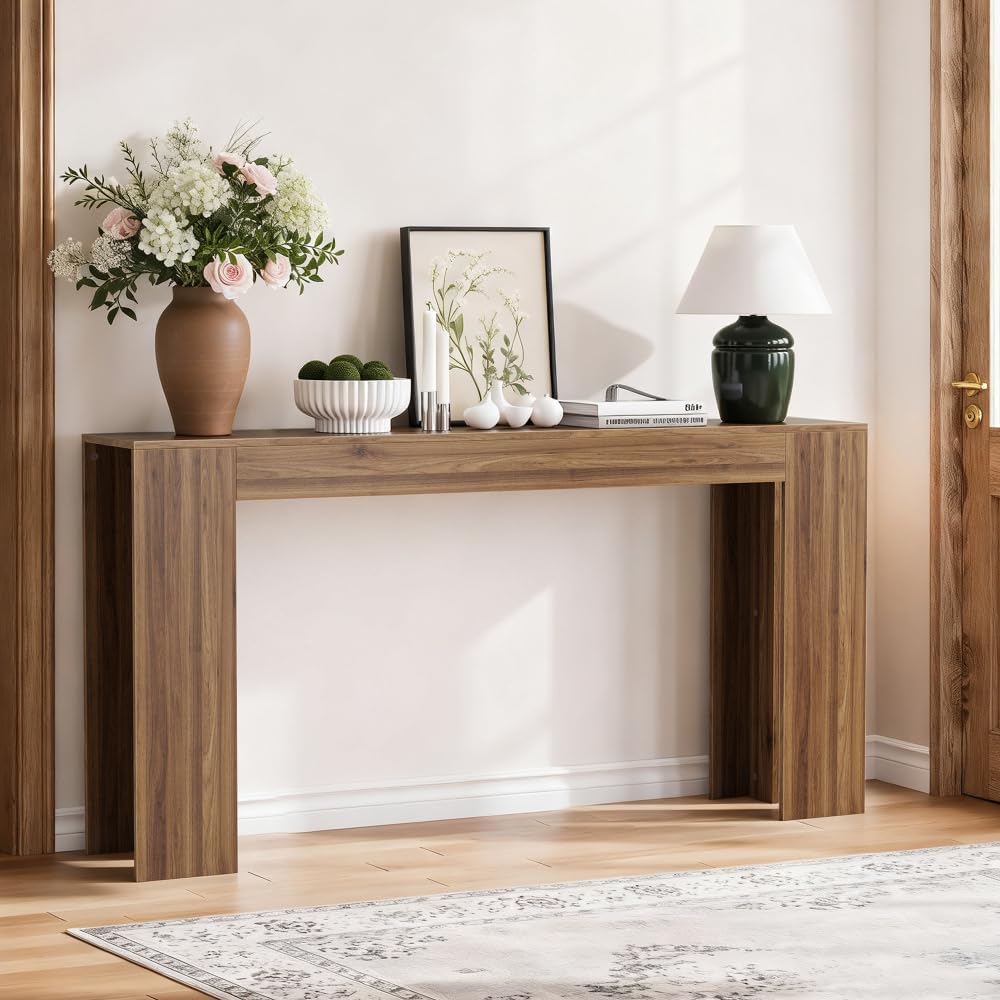 ZOEDO 62.99-inch Extra-Long Entryway Table, Farmhouse Sofa Table Behind The S...