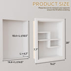 Solid Wood 14 X 18 Recessed Medicine Cabinet,2-Tier, Medicine Cabinet Organizer,Wall Niche, Bathroom Wall Cabinet, Recessed Bathroom Cabinet, Bathroom Cabinet with Storage White