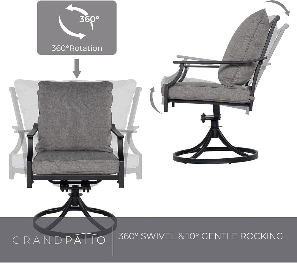 Grand patio Swivel Rocker Patio Dining Chairs Set of 2, Outdoor Chairs