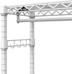 Heavy Duty Rolling Garment Rack 3 Tiers Adjustable Wire Shelving Clothes Rack with Rods and Side Hooks,Storage Closet Clothing Rack with Wheels White 15.7" D x 29.5" W x 74.5" H
