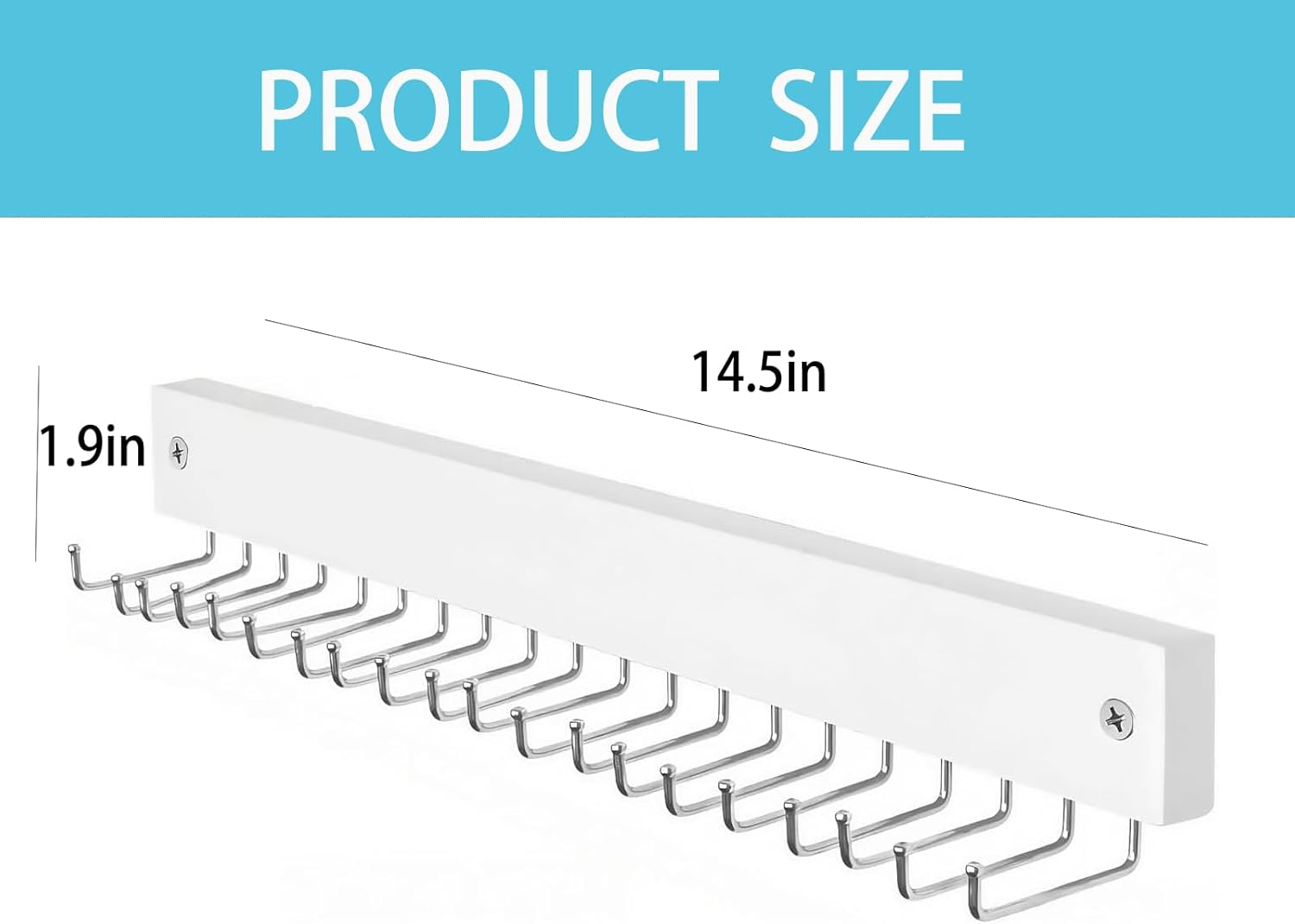 Wall-Mounted Belt and Tie Hanger, Wood Space-Saving Belt Rack with 20 Rotating Hooks - Multi-Functional Closet Organizer for Ties, Belts, Scarves & Accessories