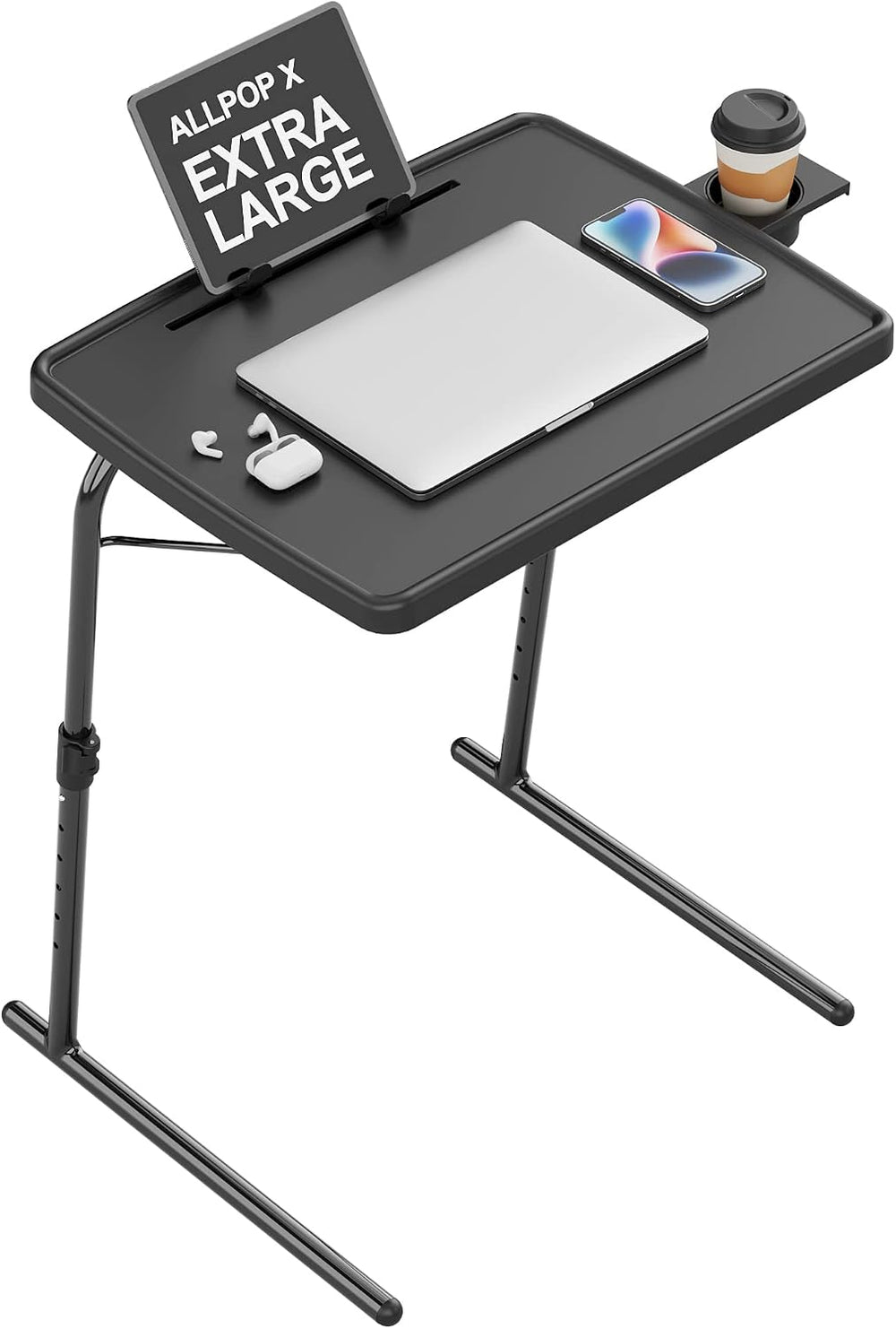 X TV Tray Table, Allpop Large TV Dinner Tray for Eating, Adjustable Folding L...