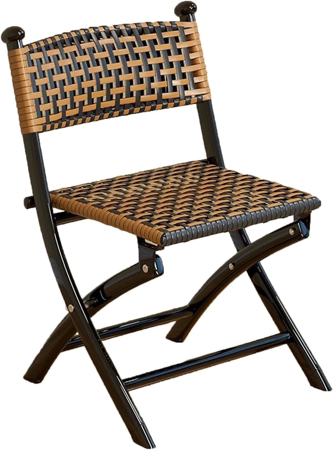 Woven Rattan Folding Chair, Portable Foldable for Home Use, Foldable for Outside, Suitable for Backyard,(85cm/33in)