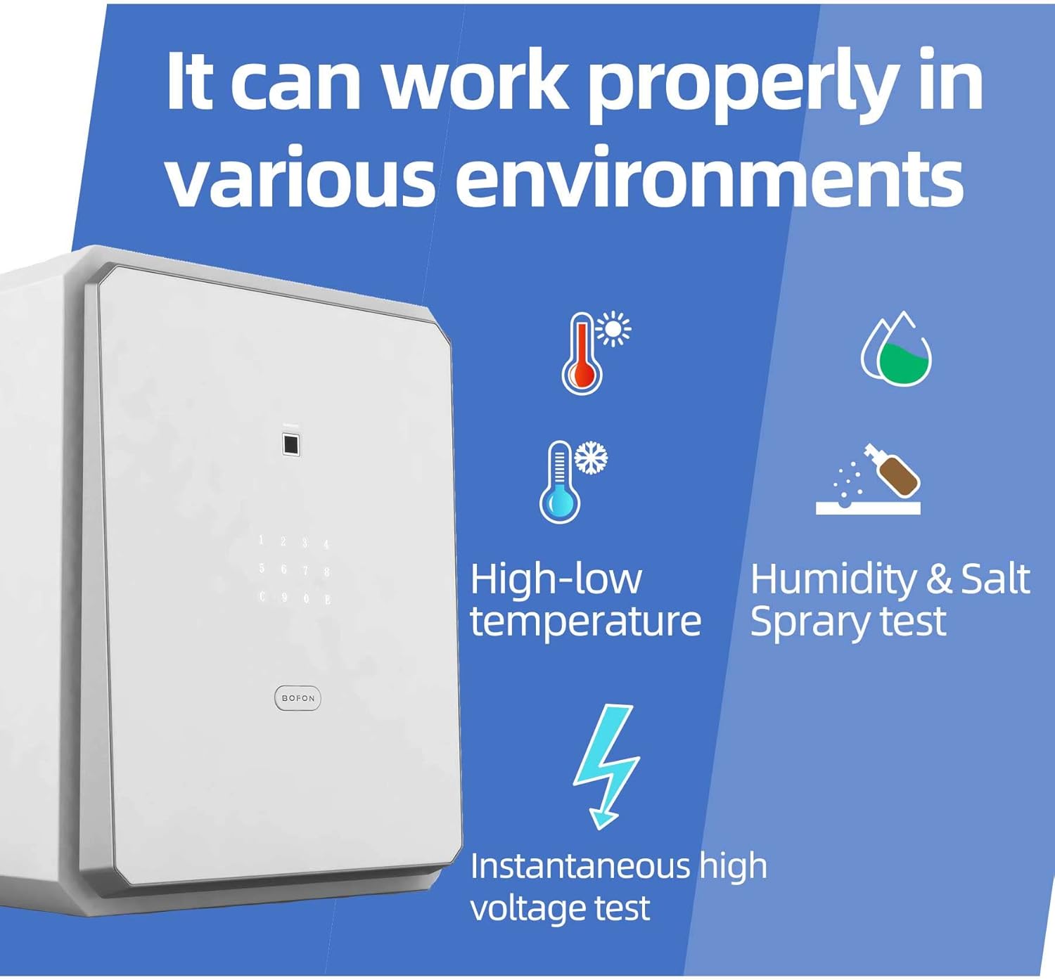 Fingerprint Password Safe Box with Key, Cabinets for Home Offcie,Lock Box,Security Box,Biometric safe,W-series 2.1Cubic feet BOFON