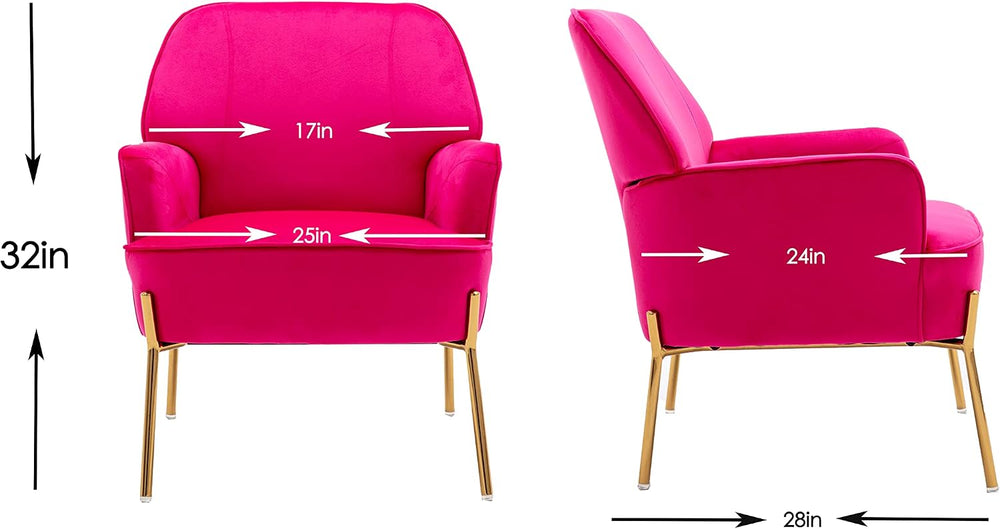 Comfy Velvet Accent Chair with Glam Metal Legs for Dining Room Bedroom Living...