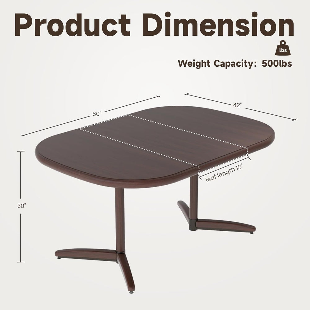 Chromcraft Table for 4 Person and 6 Person, Extendable Wooden Kitchen Room Ta...
