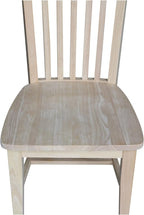 IC International Concepts Set of 2 Tall Mission Chairs Real/Solid Parawood, Kitchen/Dining/Accent, 18.1"W x 22.05"D x 40.16"H, 225 Lbs Wt. Capacity, DIY, Stain/Paint in Any Color, Unfinished