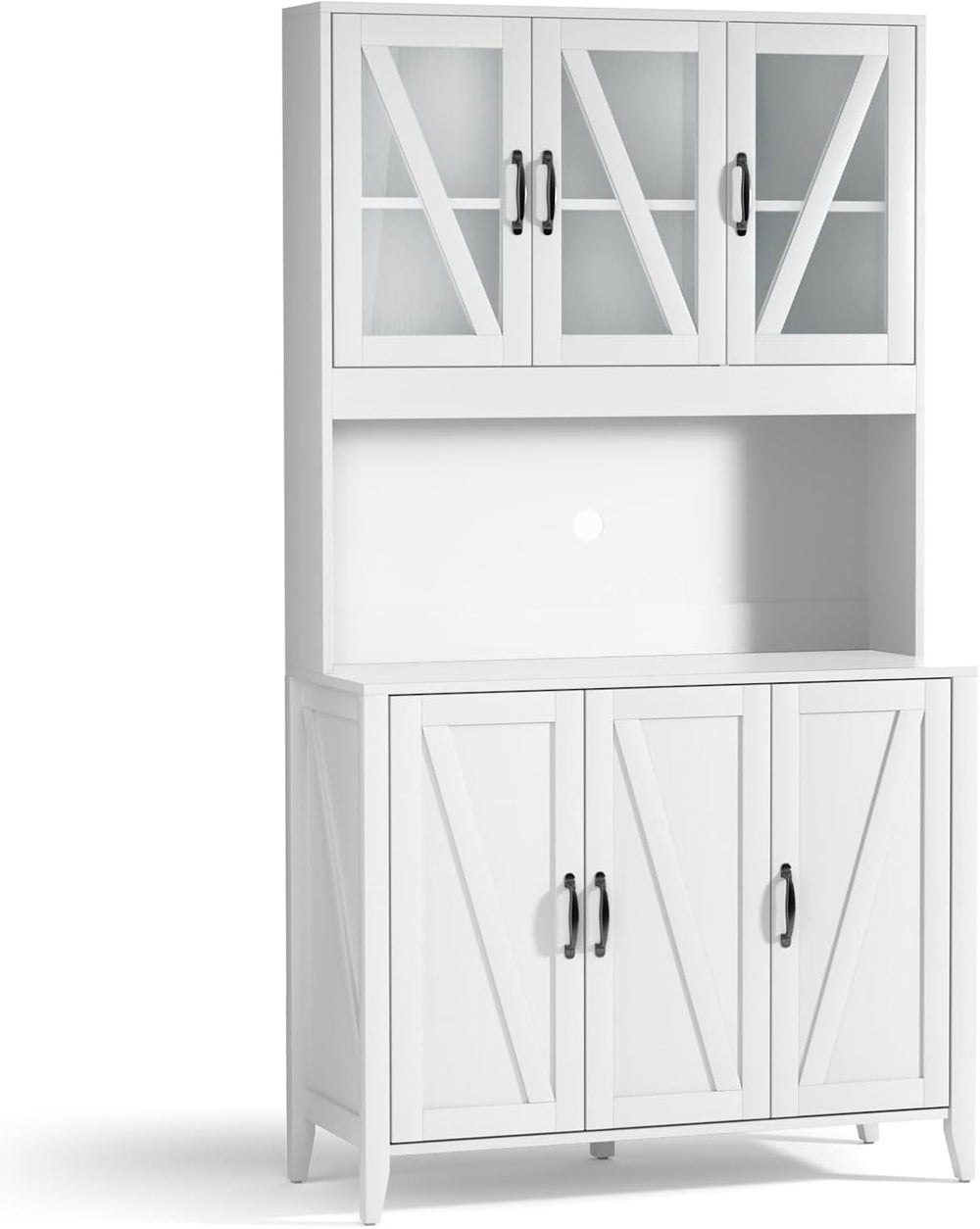 VOWNER Kitchen Pantry Storage Cabinet, Tall Kitchen Cabinets with 6 Doors, Fr...