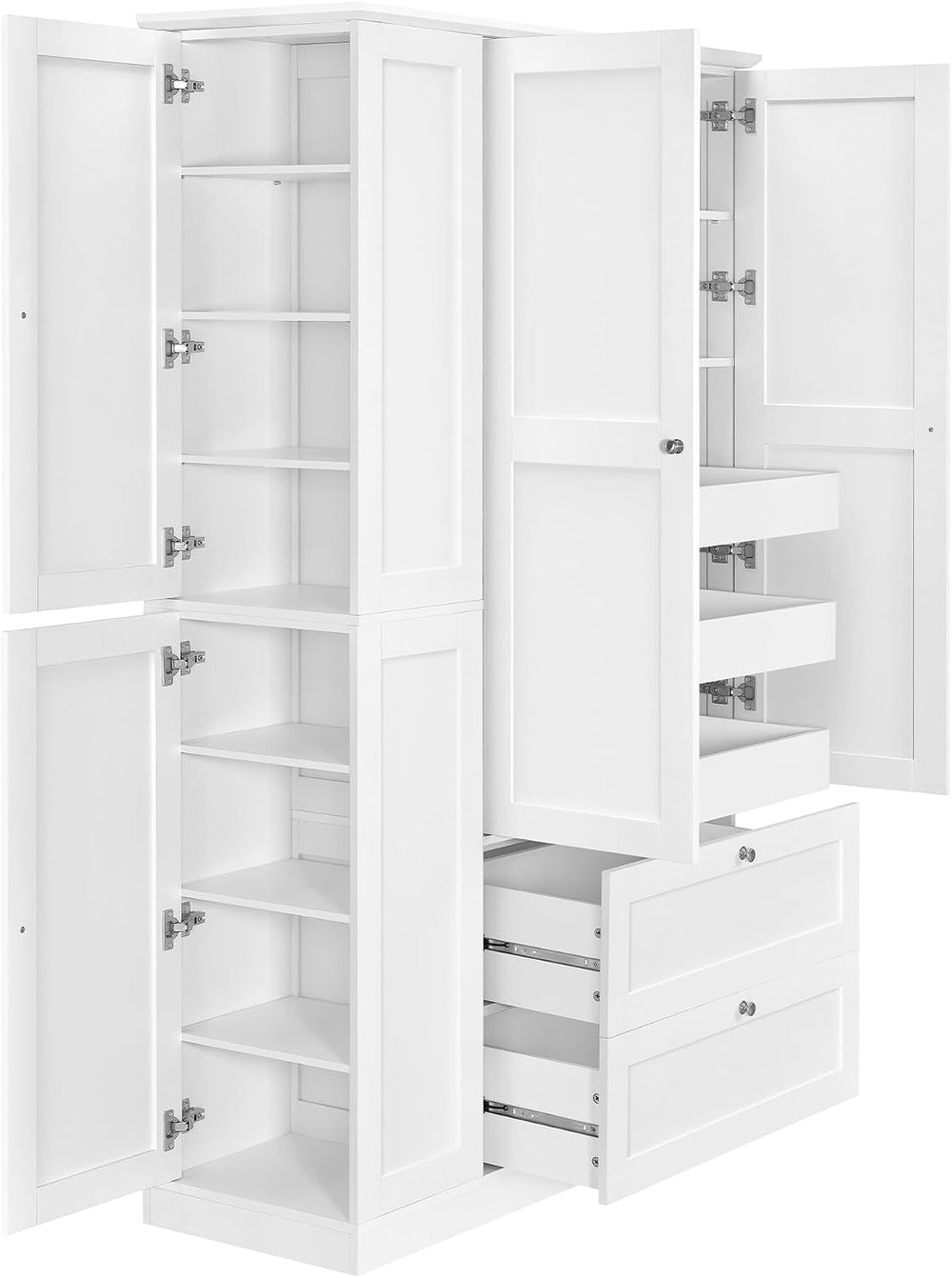RUNNA 73.6" Tall Farmhouse Kitchen Pantry,Freestanding Large Capacity St...