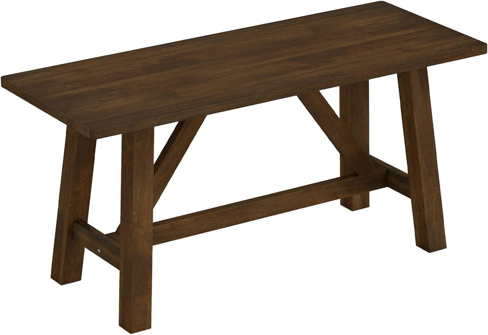 Giantex 38" Wooden Dining Bench, Farmhouse Entryway Bench with Rubber Wo...