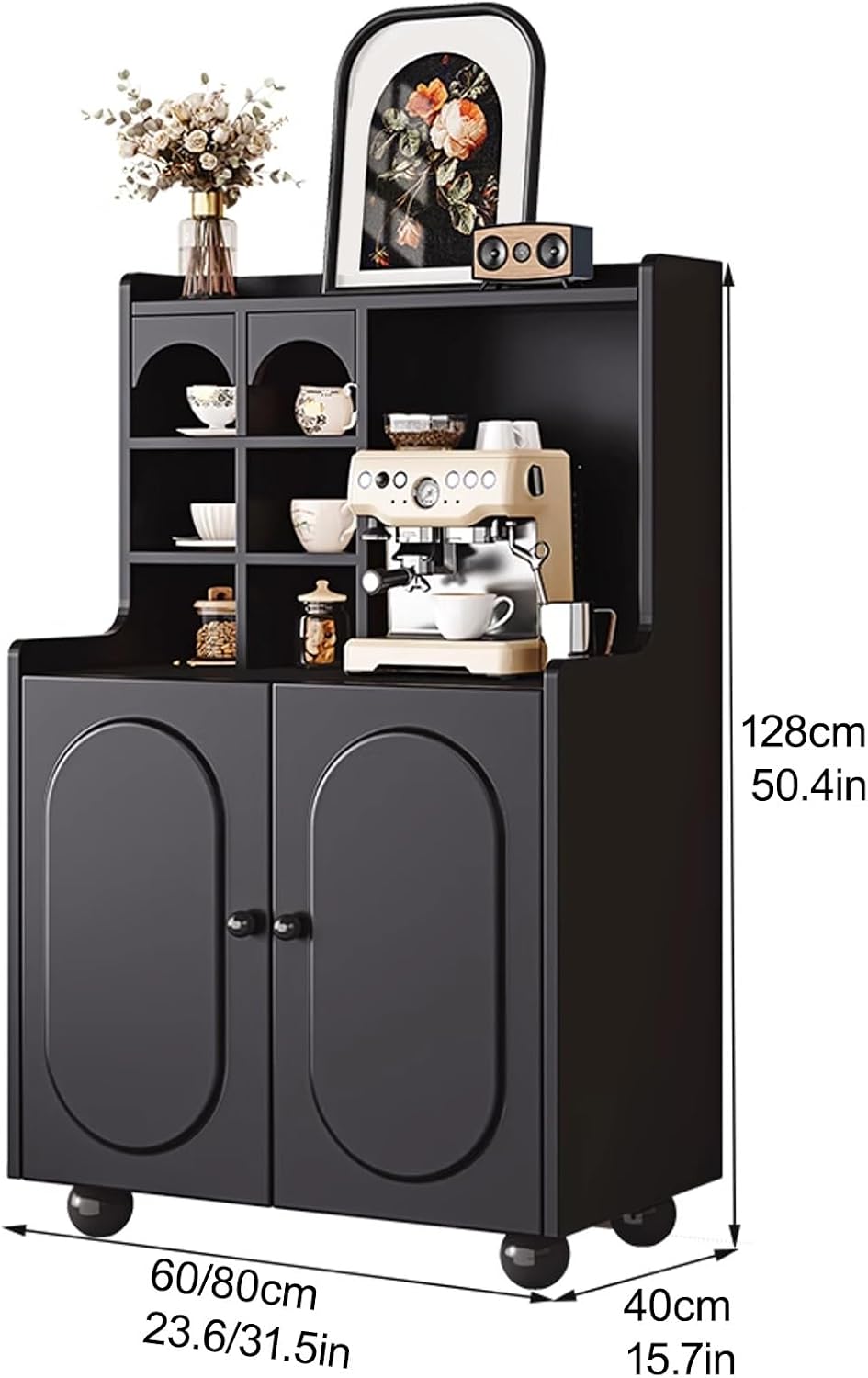 Kitchen Pantry Cabinet, Farmhouse Pantry Storage Cabinet, Freestanding Kitche...