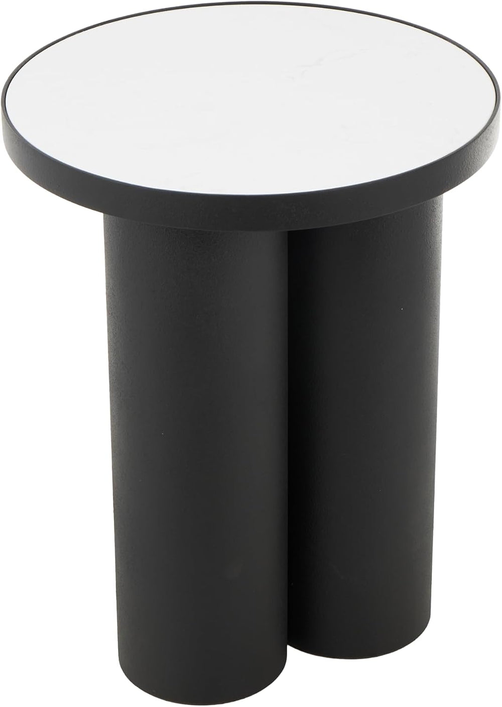 Deco 79 Metal Side End Accent Table End Table with White Marble Tabletop, Sid...