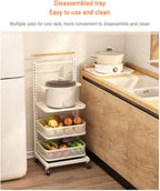 Saucepan Lid nizer with Free Standing Pan Rack for Kitchen Drawer Countertop Shelves White/Black Microwave Storage 4 Boards 2 Baskets