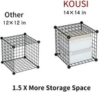 Metal Grid 14"x14" Wire Cube Storage - 30 - Cube Modular Shelving Unit, Stackable Bookcase for Office, Bedroom & Living Room