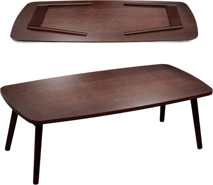 Japanese Floor Table, Folding Coffee Table, 39"Lx20"Wx13"H, Brown, 1 PK