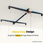 Overhead Garage Storage Rack for 8-10ft Ceiling, Heavy-duty 4x4 FT Garage Ceiling Storage Racks with Safety Lock, Ideal for Storage Mounted Lift System and Storage Organizer, 250lbs Capacity