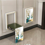 Wall Mounted Folding Stool, Hidden Flip-Down Entryway Seat, Padded Folding Chair for Hallway, Corridor, Bedroom - Space-Saving Design