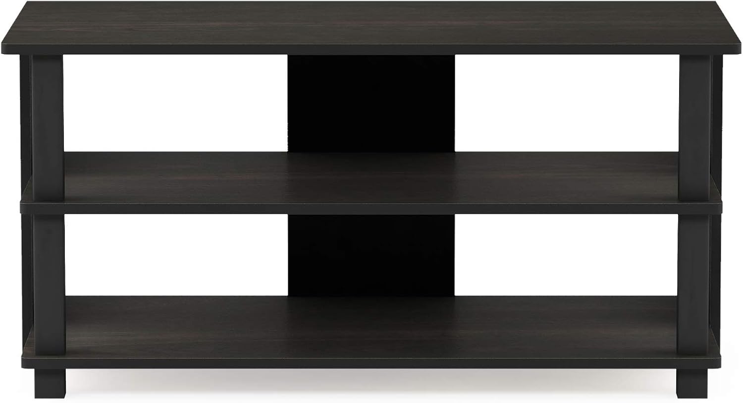 Furinno Turn-N-Tube Shoe Rack, 3-Tier Shoe Organizer, Shoe Storage with Compact Open Shelves, 15.5 x 31.5 x 15.7, for Closet Entryway, Office, Garage, Espresso/Black