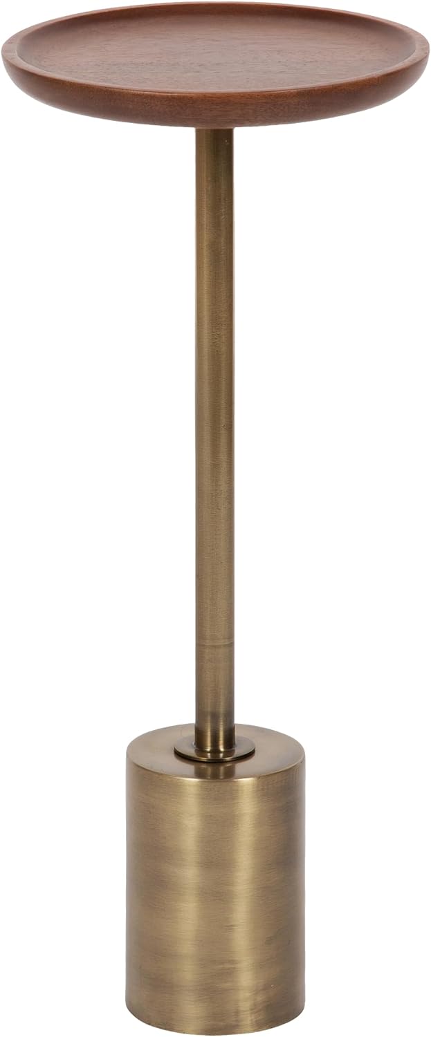 Kate and Laurel Xyler Modern Metal and Wood Round Drink Table | 10 x 10 x 24,...