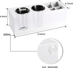 Hair Dryer Countertop Holder, Hair Tool Organizer Wall Mount, Blow Dryer Holder Cabinet Door Organizer, Bathroom Countertop Blow Dryer Holder and Curling Iron Holder (Cedar Wood, White)