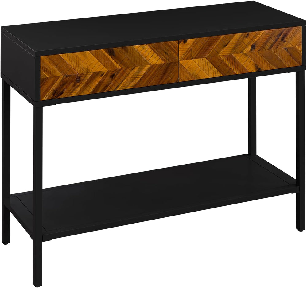 Bme Vivian Console Table with 2 Drawers, Solid Acacia Wood Entryway Table, Ru...