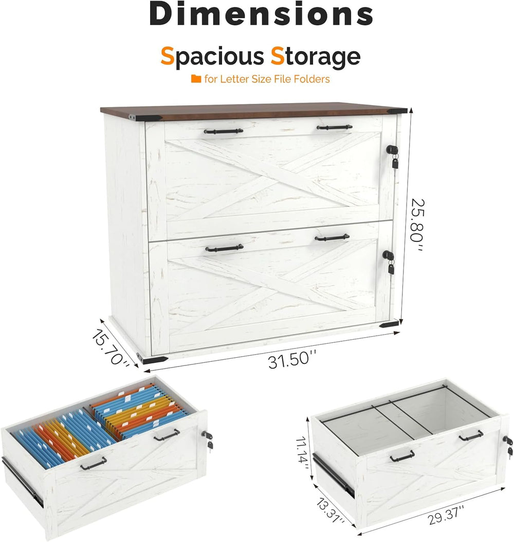 VINGLI 2 Drawer File Cabinet with Lock, Home Office Filing Organizer, for Let...